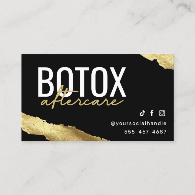 Gold-Botox-Aftercare-Karte Visitenkarte (Vorderseite)