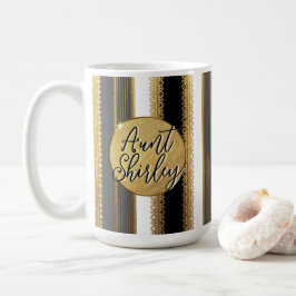 Gold Bougie Stripes Personalisiert Kaffee Tasse