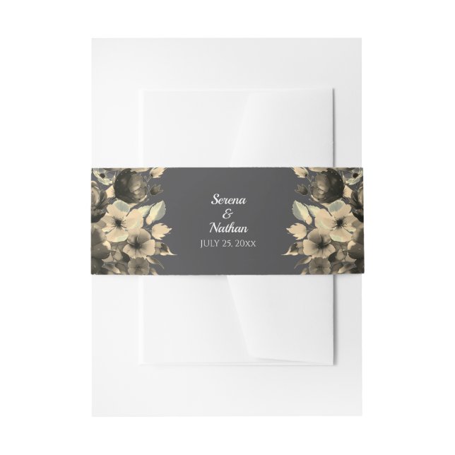 Gold Bouquet Bly Band für Hochzeitseinladungen (Vorderseite Beispiel)