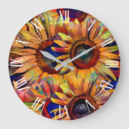 Gold Bouquet Sonnenblumen Collection Große Wanduhr