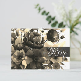 Gold Bouquet UAWG QR Code Response Card RSVP Karte