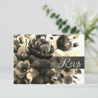 Gold Bouquet UAWG QR Code Response Card RSVP Karte