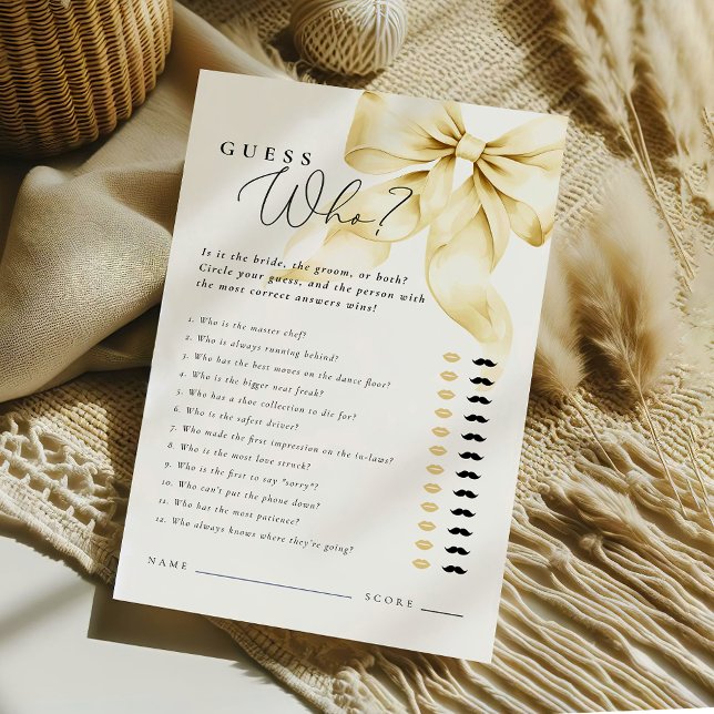 Gold Bow Bridal Shower Guess Who Said it Game (Von Creator hochgeladen)