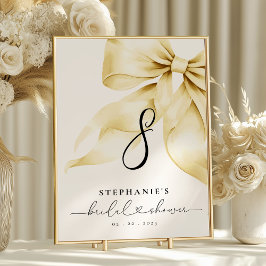 Gold Bow Bridal Shower Table Number Tischnummer