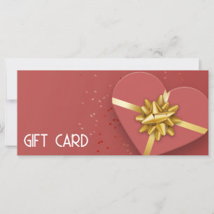 Gold Bow Lovely Red Heart Geschenkboxen Gift Card