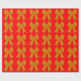 Gold Bow Red Wrapping Paper Geschenkpapier