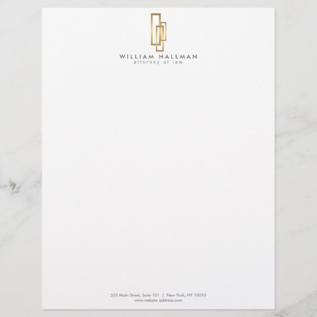 Gold Boxen Professionell elegant Letterhead Briefbogen (Vorderseite)
