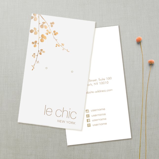 Gold Branch Handmade Earring Display Holder Visitenkarte (Von Creator hochgeladen)