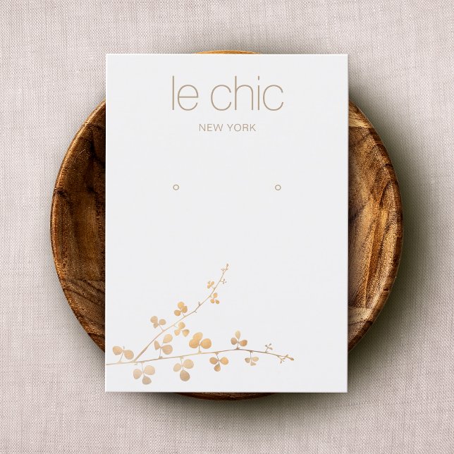 Gold Branch Handmade Earring Display Holder Visitenkarte (Von Creator hochgeladen)