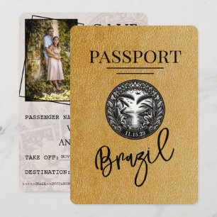 Gold Brasilien Reisepass Save The Date