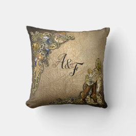 Gold & Brass Steampunk Skulpturen Hochzeitsgeschen Kissen