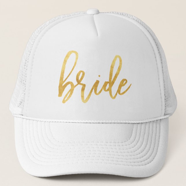 Gold Bride Trucker Hat Truckerkappe (Vorderseite)