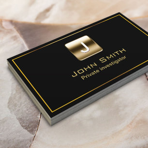 Gold Briefmarke Investigator Dark Business Card Visitenkarte
