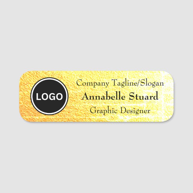 Gold Bright Luxury Elegant Namensschild (Vorderseite)