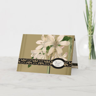 Gold Brocade Floral Formal Elegant Danke Notizen