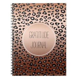 Gold Bronze Black Leopard Print Ombre Dankbarkeit Notizblock