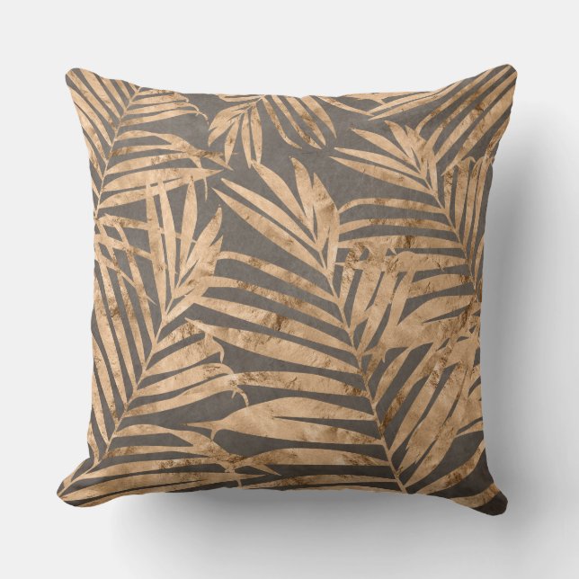 Gold/Bronze-Leaf Print Reversible Kissen (Vorderseite)