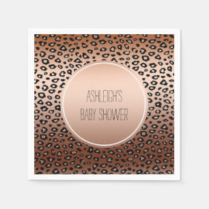 Gold Bronze Leopard Print Ombre Serviette
