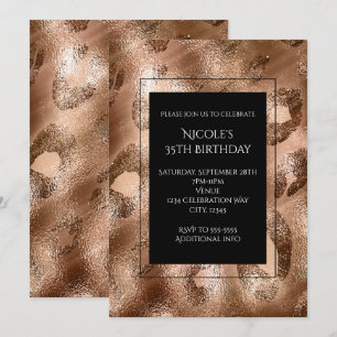 Gold-Bronze-Leoparden-Party wild chic Einladung