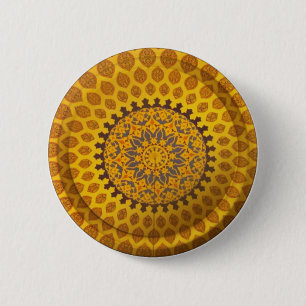 Gold Bronze Persian Motif Button