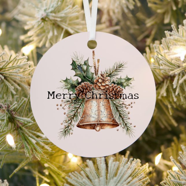 Gold Bronze White Christmas Bells Ornament Aus Metall (InSitu)