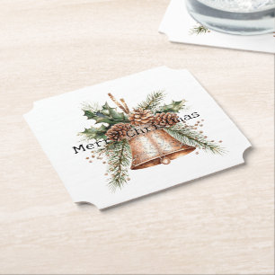 Gold Bronze White Christmas Bells Untersetzer