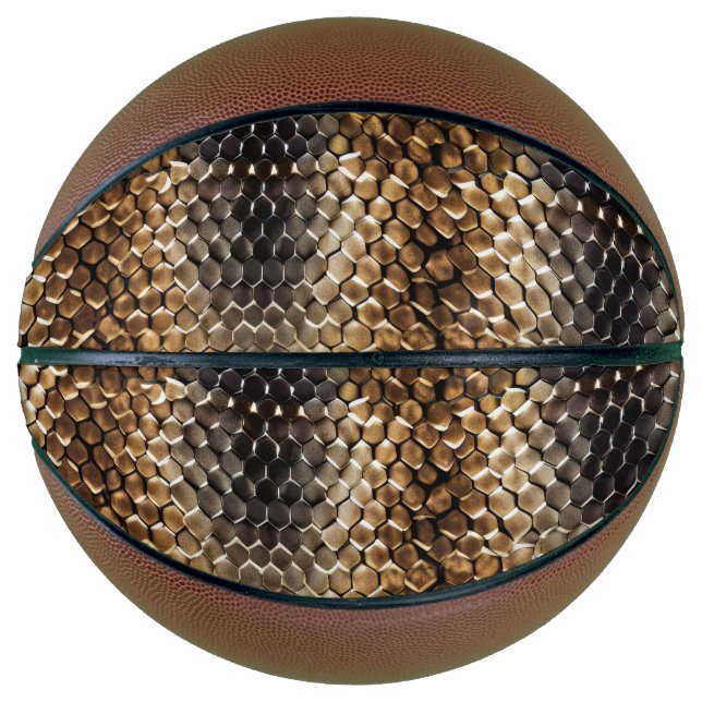 Gold Brown Black Ivory Snake Skin Basketball (Vorderseite)