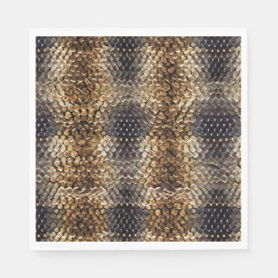 Gold Brown Black Ivory Snake Skin Serviette