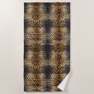 Gold Brown Black Ivory Snake Skin Strandtuch