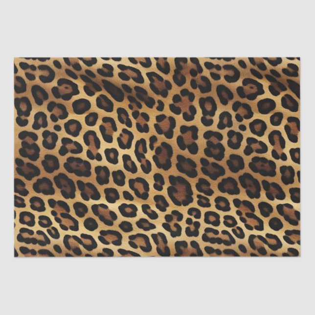 Gold Brown Black Leopard Print Seidenpapier (Vorderseite)