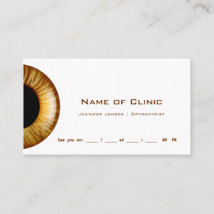 Gold Brown Iris Eye Exam Erinnerung Terminkarte