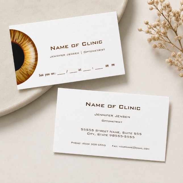 Gold Brown Iris Eye Exam Erinnerung Terminkarte (Von Creator hochgeladen)
