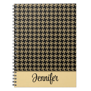 Gold Brown Nailhead Muster Personalisiert Notizblock