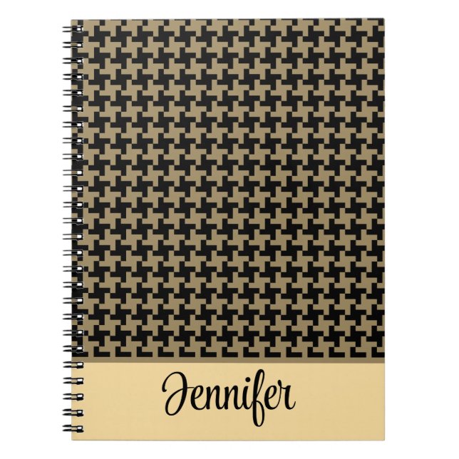 Gold Brown Nailhead Muster Personalisiert Notizblock (Vorderseite)