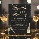 Gold Brunch & Bubbly Brautparty Einladung<br><div class="desc">Brunch und Bubbly Black Gold Imitate Foil Brautparty Party Einladung. Dieses moderne und elegante Brunch & Bubbly lädt das Brautparty zum Feiern in Gold Foil ein. Die Einladung enthält eine Champagnerflasche, Gläser und viel Sekt! Wenn Sie die passenden, auf Ihre Wünsche zugeschnittenen Artikel wünschen, wenden Sie sich bitte an den...</div>