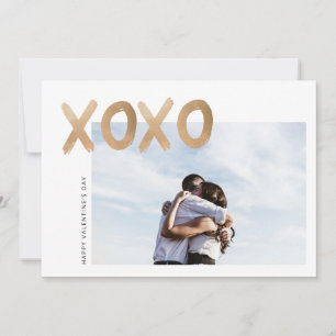 Gold Brush Liebe Foto Valentine's Day Card Feiertagskarte
