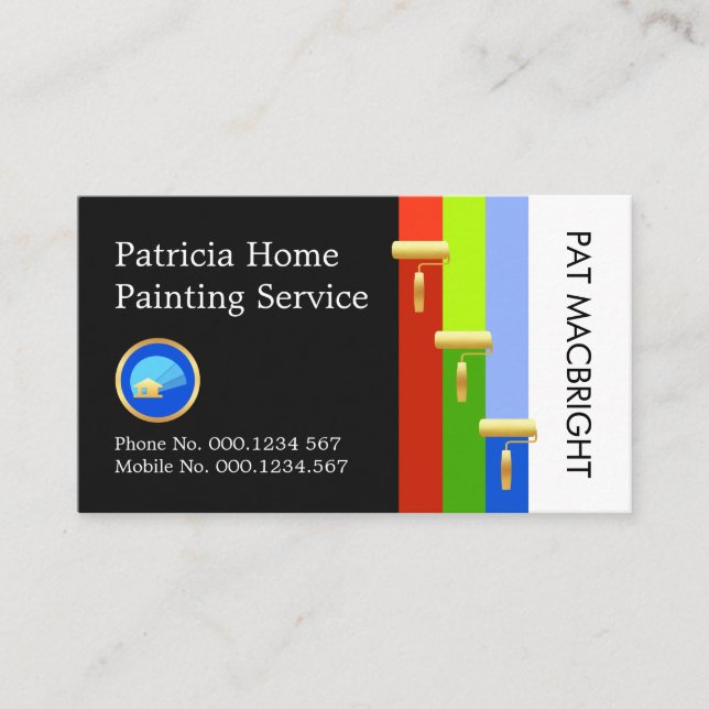 Gold Brush Painting Paint Stripes Visitenkarte (Vorderseite)