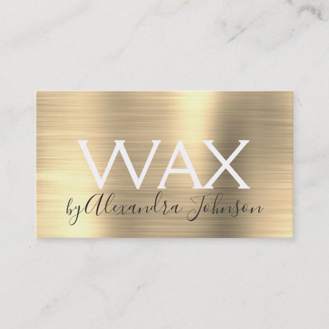 Gold Brushed Metal Beauty Wax Visitenkarte (Vorderseite)