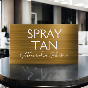 Gold Brushed Metal Spray Tan Visitenkarte