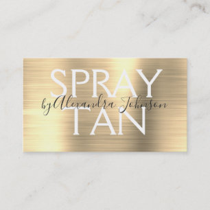 Gold Brushed Metal Spray Tan Visitenkarte