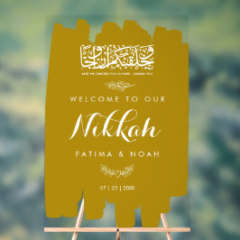 Gold Brushed Paint Nikkah Acrylic Sign Acrylschild