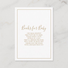 Gold-Bücher für Babydusche Begleitkarte