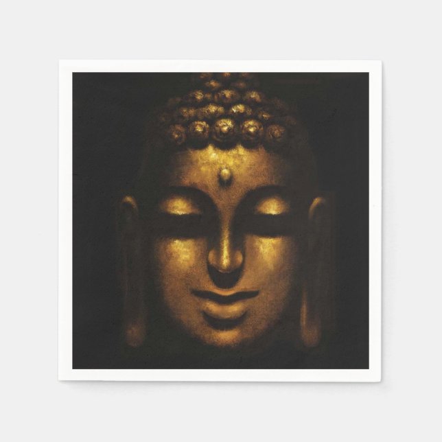 Gold Buddha Face Paper Napkins Serviette (Vorderseite)