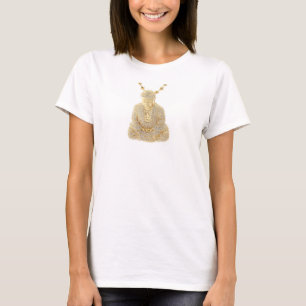 Gold Buddha Religion Buddahismus Rhinestones Juwel T-Shirt
