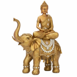 Gold Buddha Riding Elephant 2D statue Freistehende Fotoskulptur