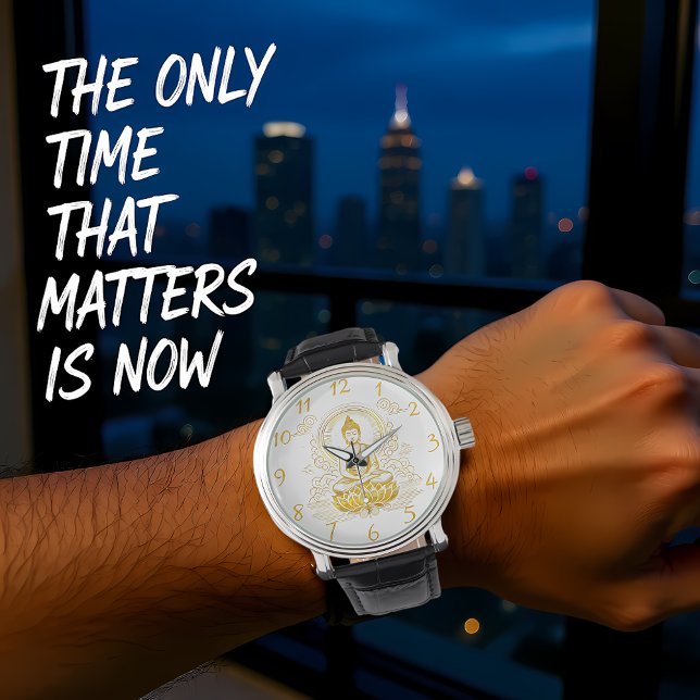 Gold Buddha sitzend in Lotus Pose. Armbanduhr (Von Creator hochgeladen)