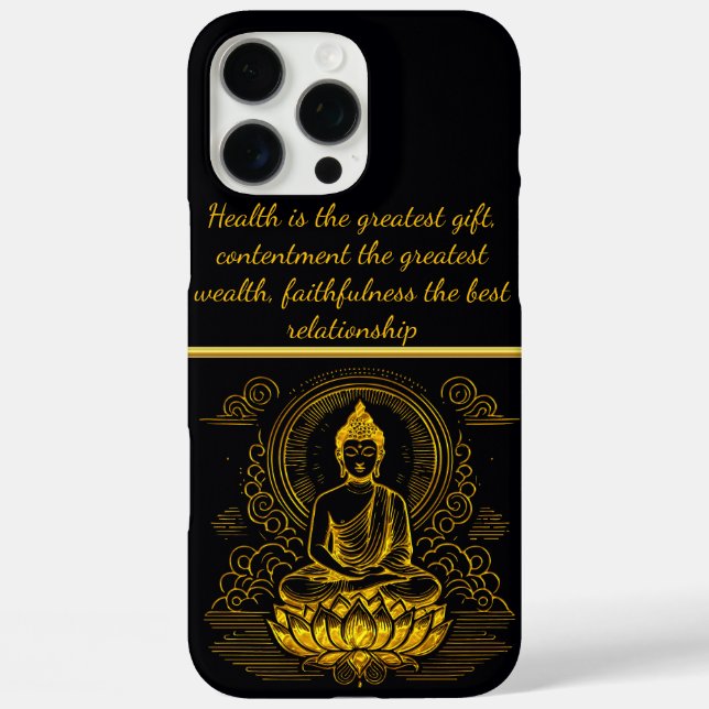 Gold Buddha sitzend in Lotus Pose. Case-Mate iPhone Hülle (Rückseite)