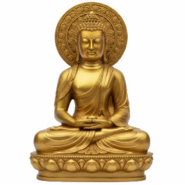 Gold Buddha with nimbus halo 2D Statue Freistehende Fotoskulptur