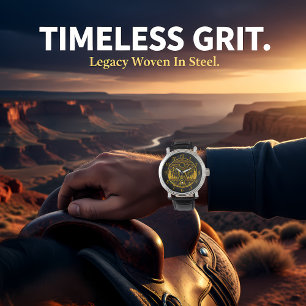 Gold Buffalo steht majestätisch in der Natur Armbanduhr