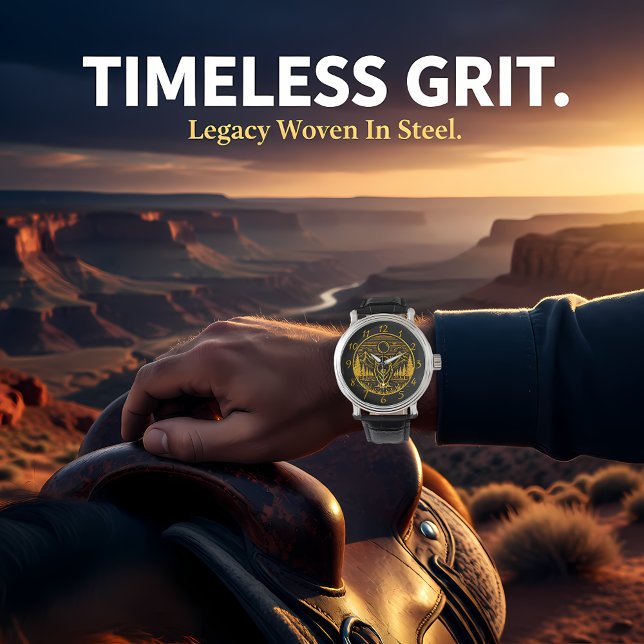 Gold Buffalo steht majestätisch in der Natur Armbanduhr (Von Creator hochgeladen)